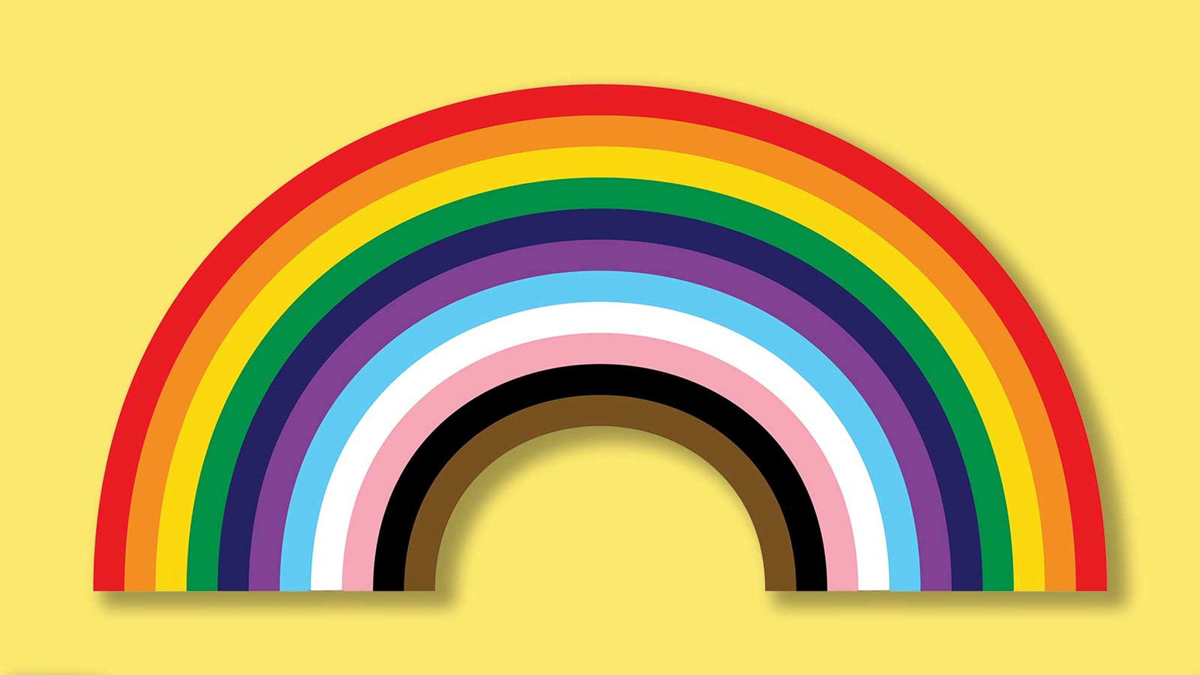 Rainbow on a yellow background