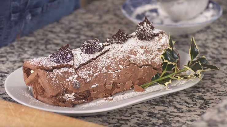 Prue Leith's Chocolate Yule Log - The Great British Bake Off