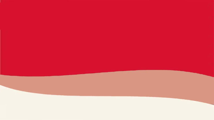 Red, pink, and cream flowing lines