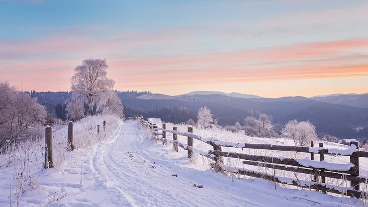 A stunning red dress to match the magic of the first snowfall