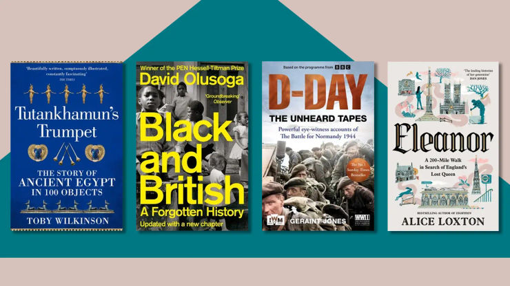 Two tone background overlaid with books
