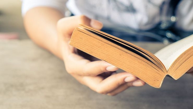 Book open being read