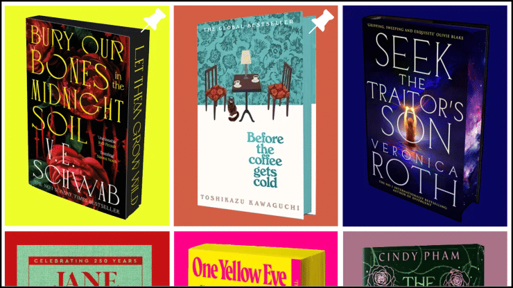 Fancy looking books laid out in an instagram-style grid