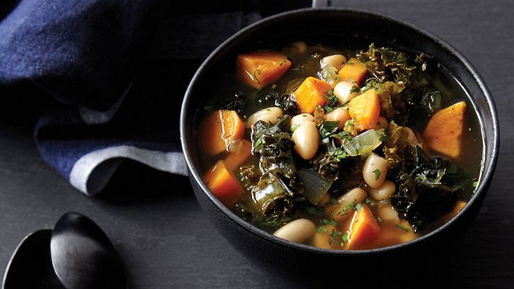 The How Not To Die Cookbook: Kale & white bean soup recipe