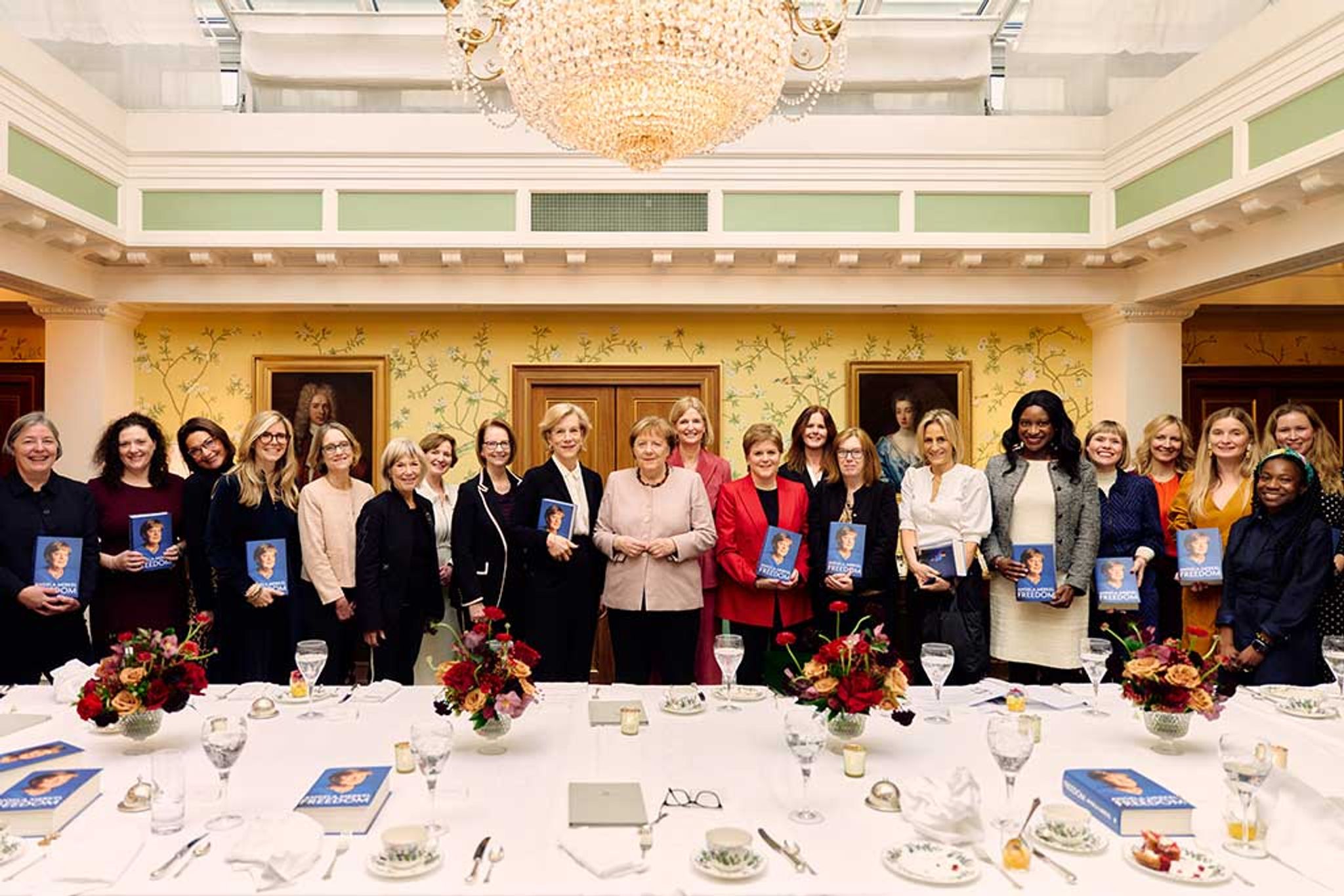 Angela Merkel at the launch of her book with Pan Macmillan employees