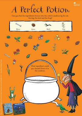 A witch's cauldron to draw ingredients in for the perfect potion