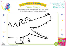 Crocodile outline for colouring in