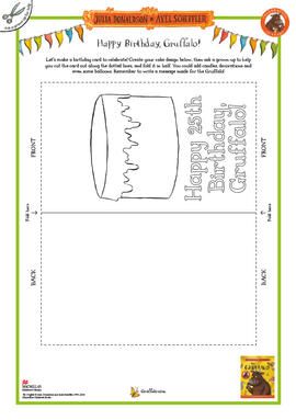 Happy Birthday Gruffalo activity sheet