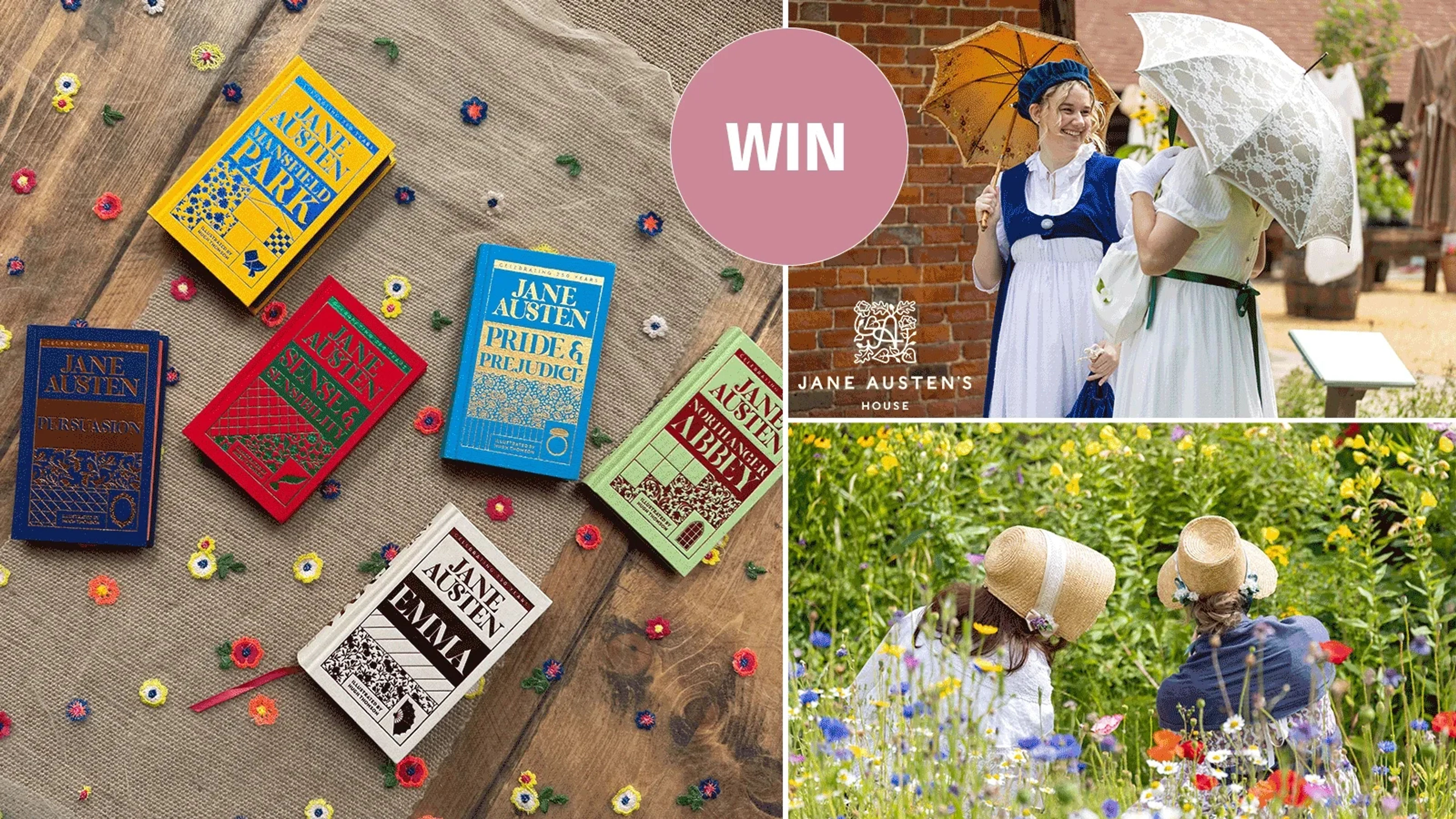 Jane Austen editions, plus images from Jane Austen's House dress up day events