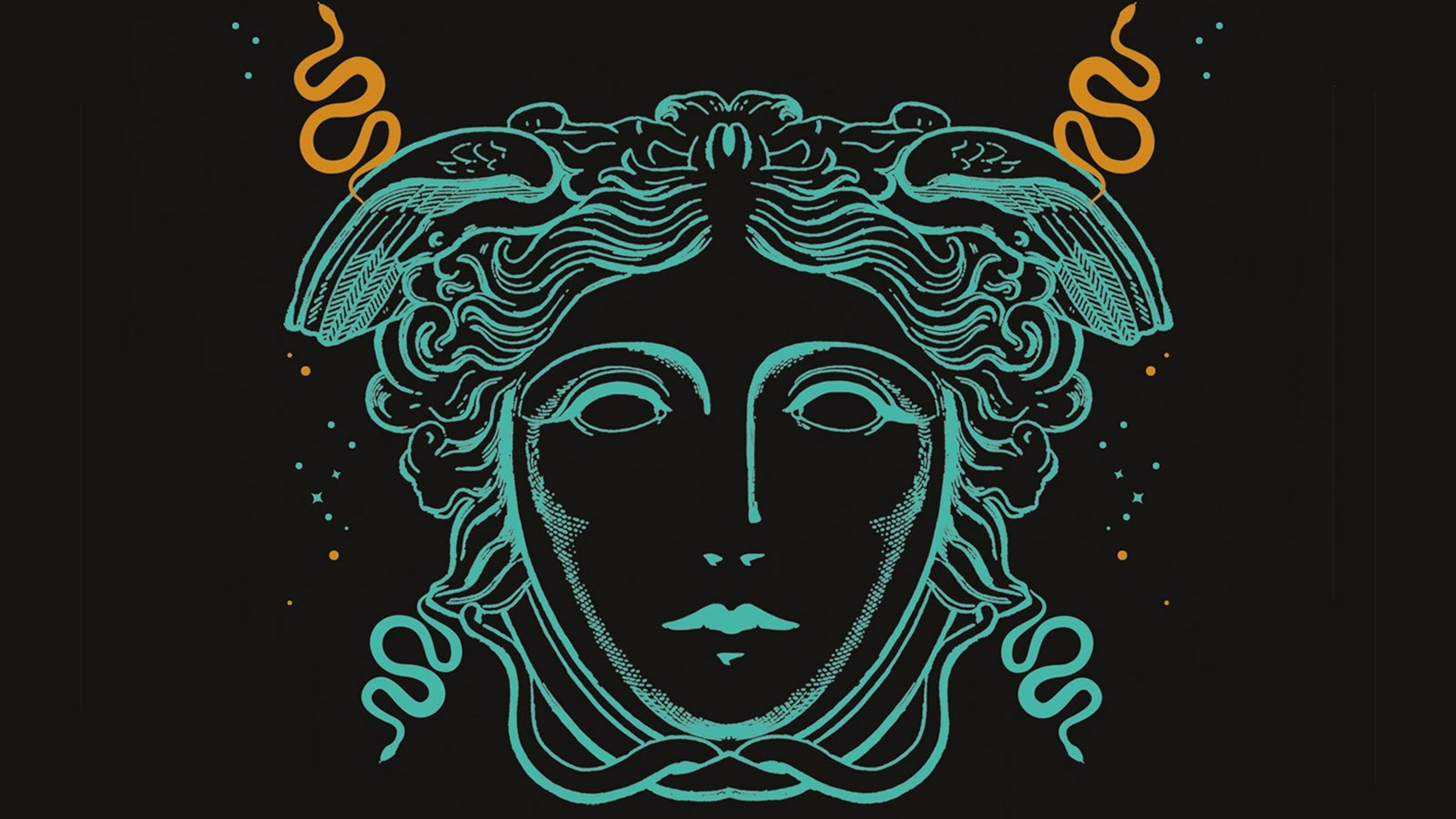 Illustration of Medusa from the cover of Stone Blind