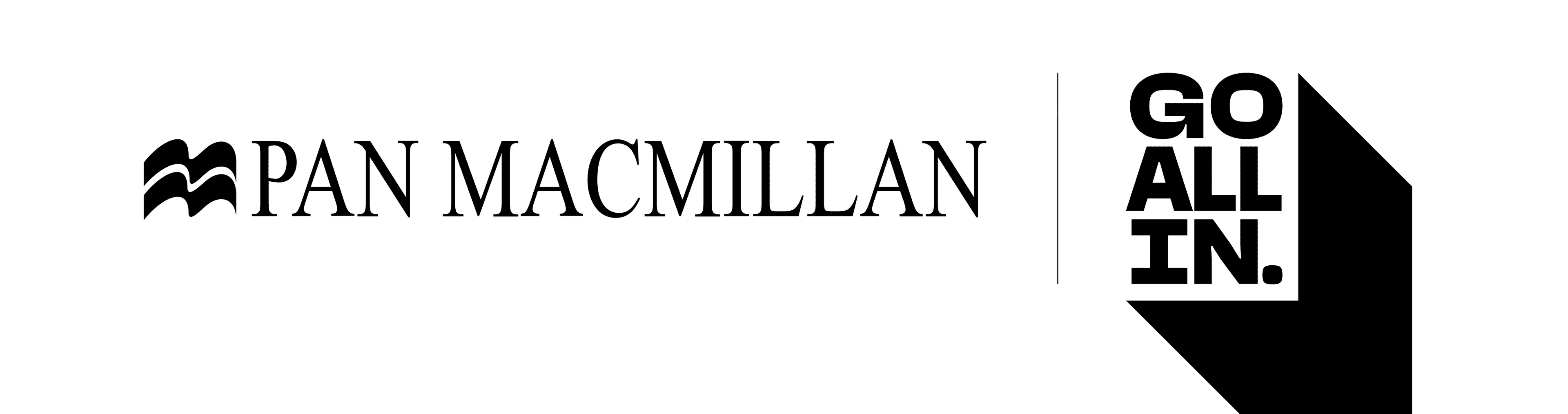 Pan Macmillan Logo next to the Go All In logo