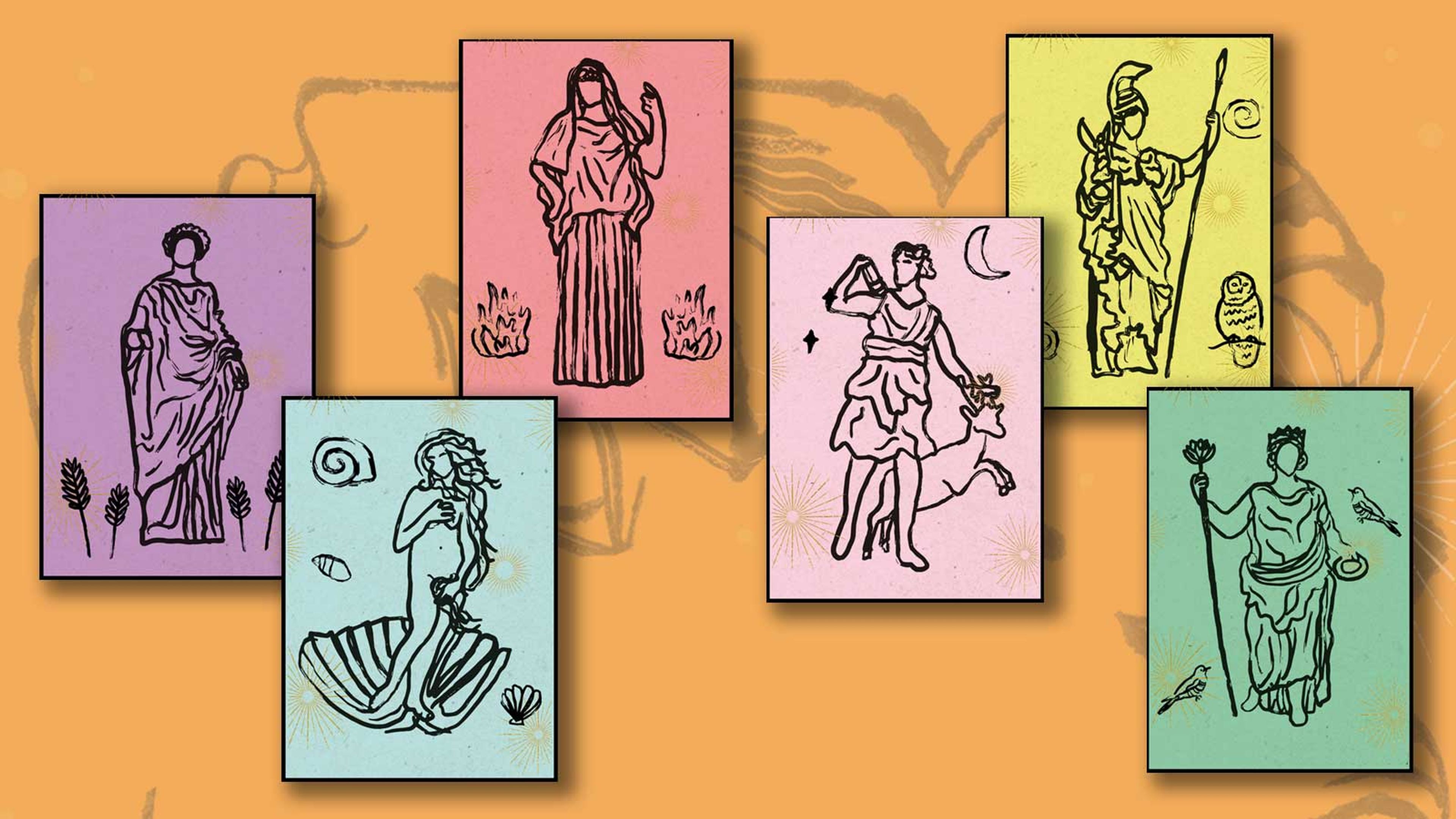 Greek goddess illustrations