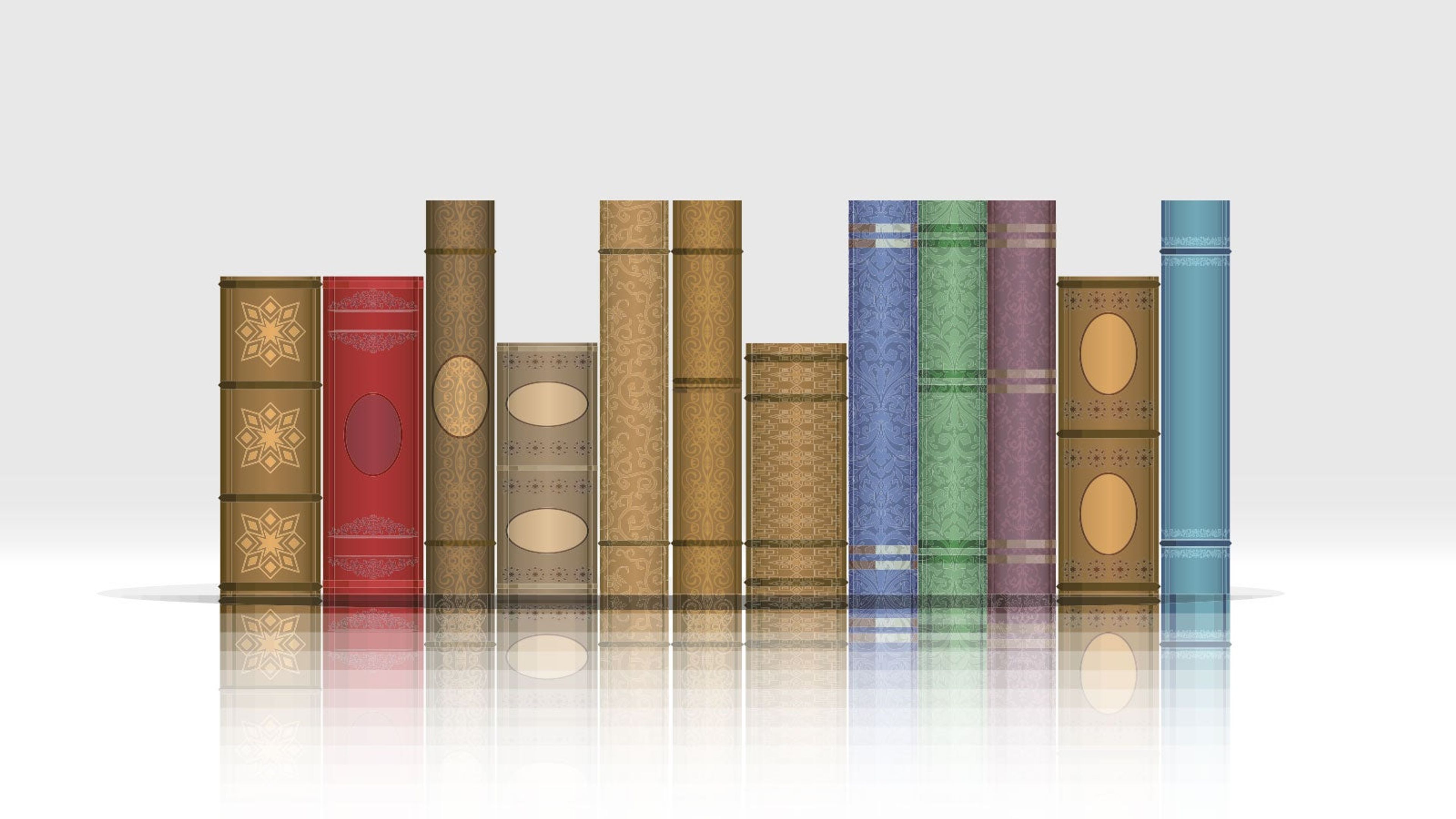 Illustration of old book spines