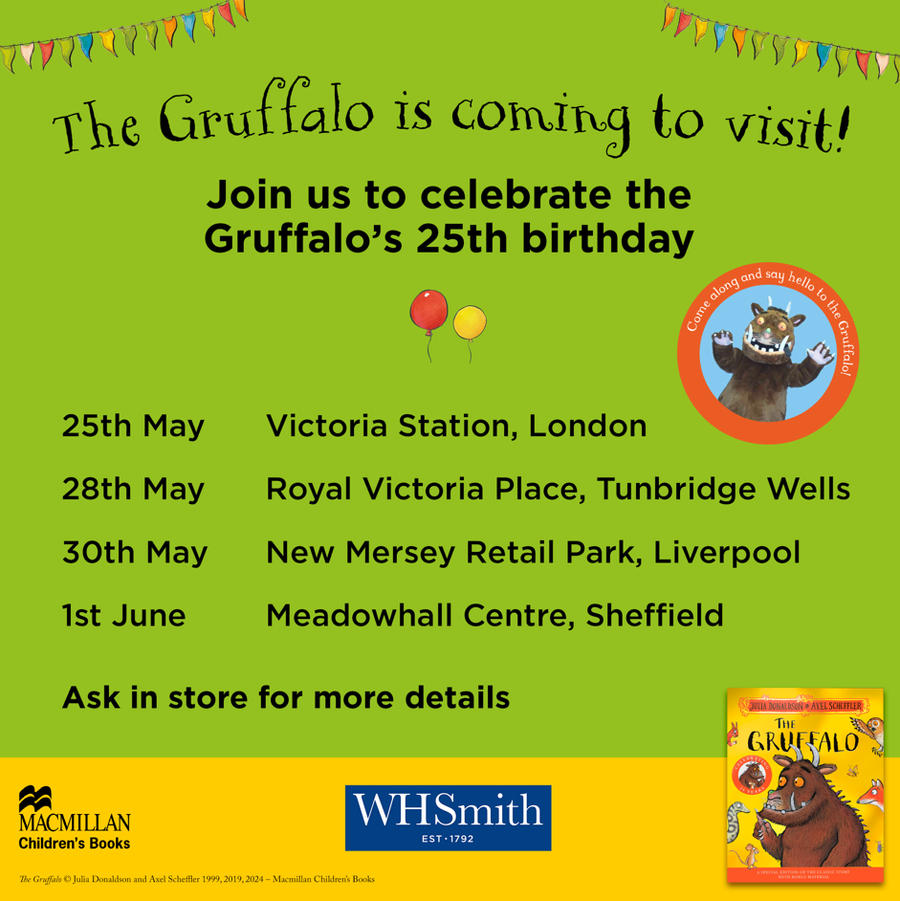 A banner showing the dates for the Gruffalo tour