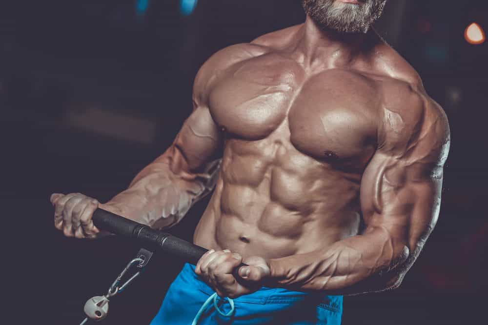 Athletic man training pumping up muscles with dumbbell - How to begin in Body Building? Athletic man training pumping up muscles with dumbbell - How to begin in Body Building?