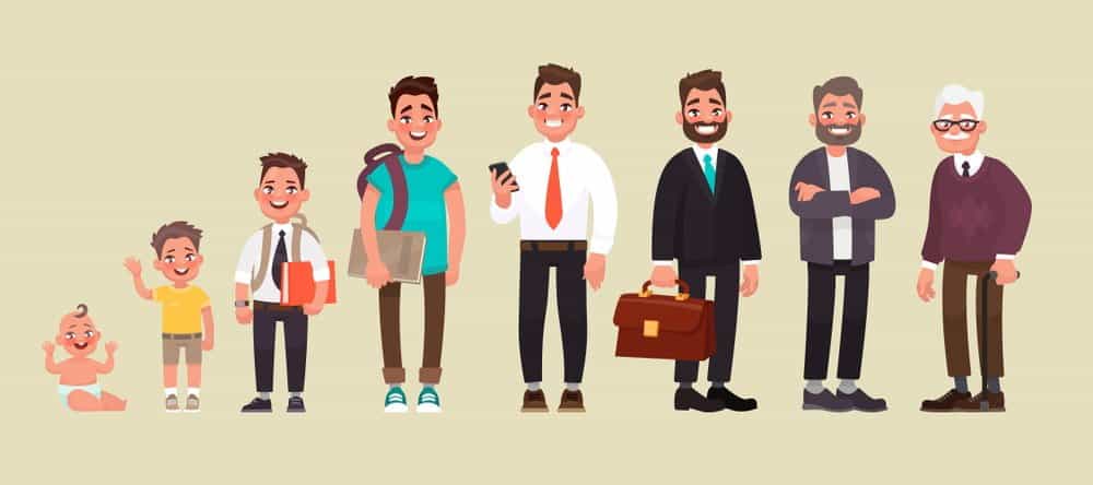 Age factor illustration of a man