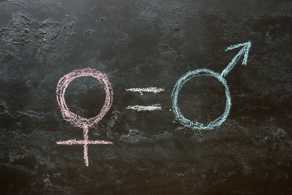 The female gender symbol is equal to the male concept