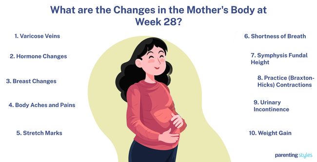 28 weeks pregnant body changes