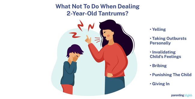 what not to do when dealing with 2 year old temper tantrums