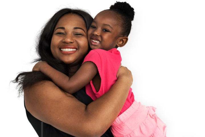 loving parents mother hugs daughter to show parent love