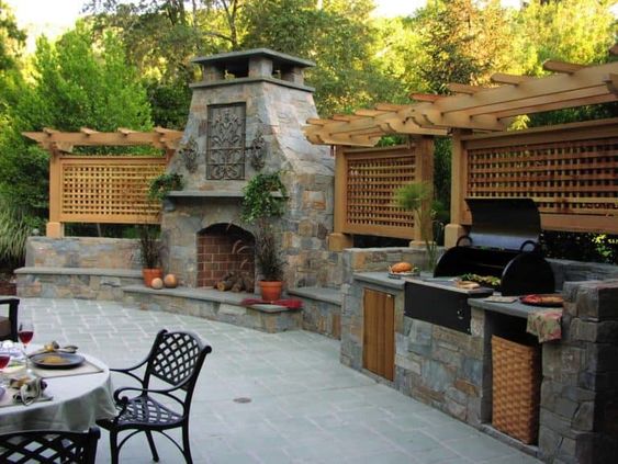 Dapur Outdoor Tema Tradisional