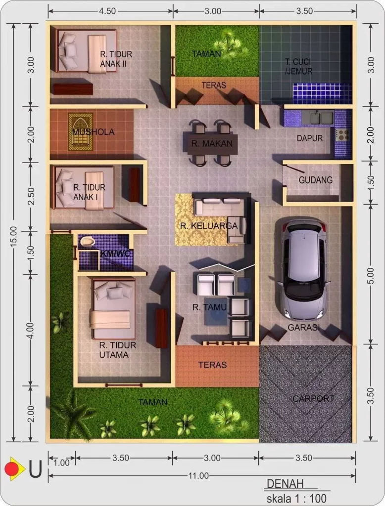 Model Rumah Minimalis dengan Musala