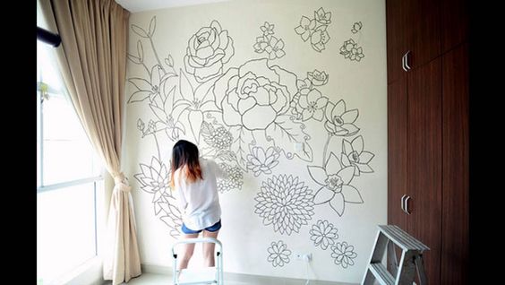 Dekorasi Dinding dengan Pensil Warna