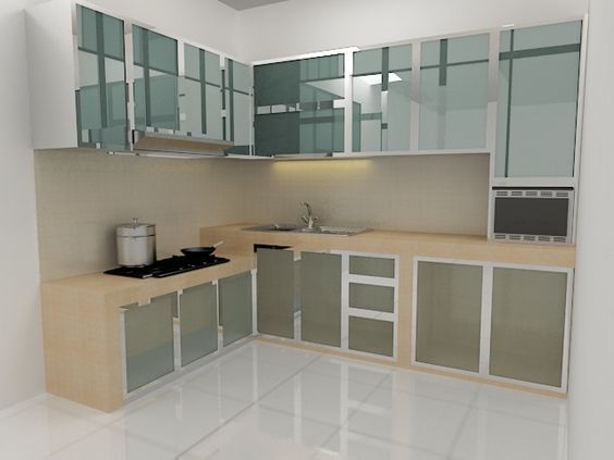 Kitchen set dengan kaca bening