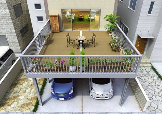 Balkon modern minimalis yang lapang