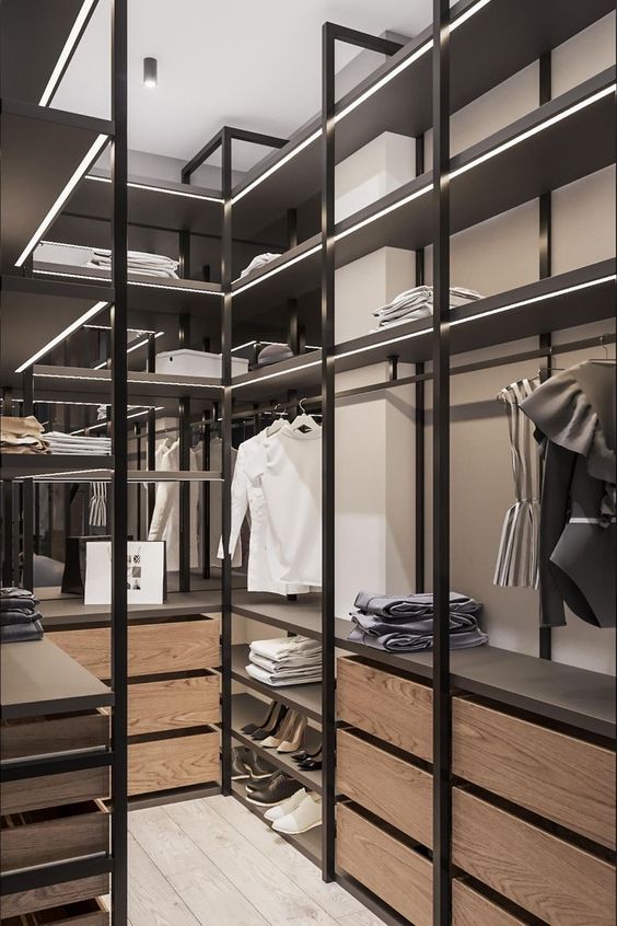 Desain walk in closet industrial