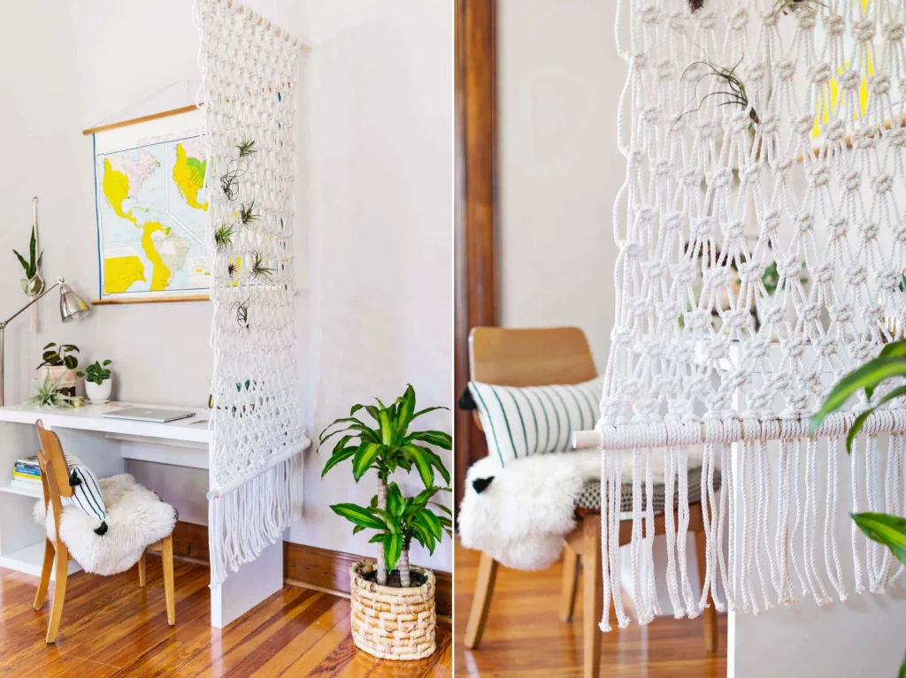 Partisi macrame gantung