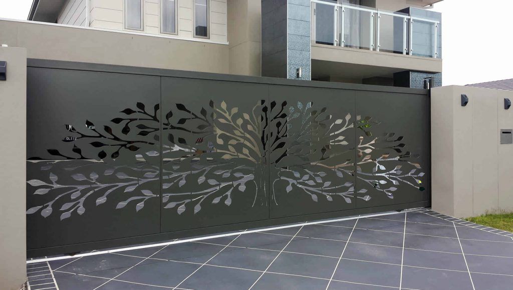 Pagar laser cutting motif pohon