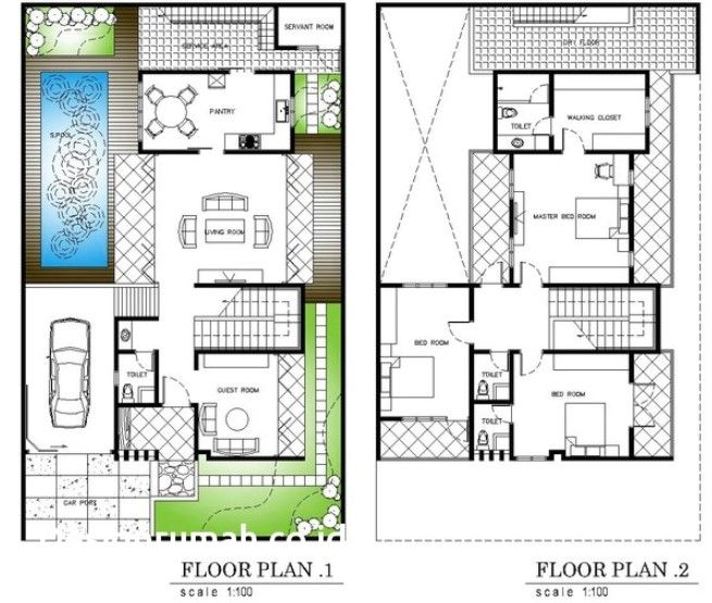 Rumah 2 Lantai dengan Kolam Renang 