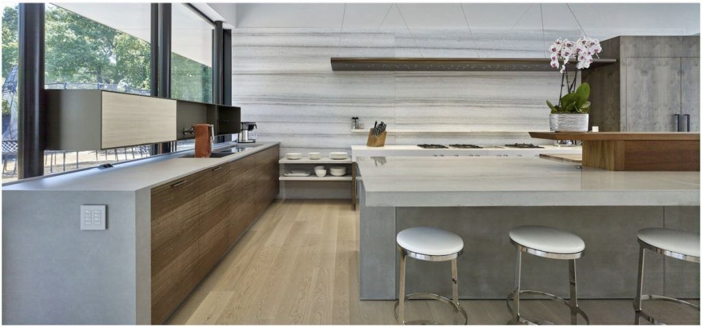 Dapur Modern dengan Meja Cor