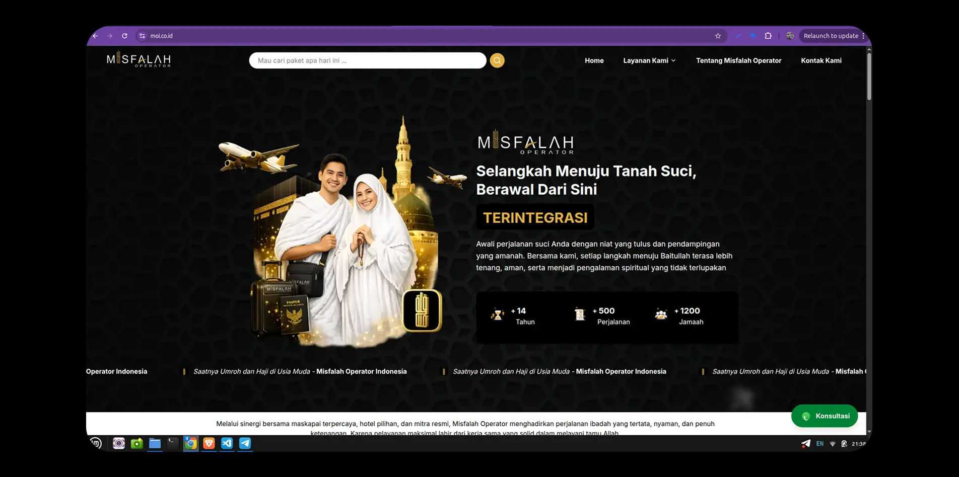 Umrah & Hajj Website for Misfalah Operator Indonesia