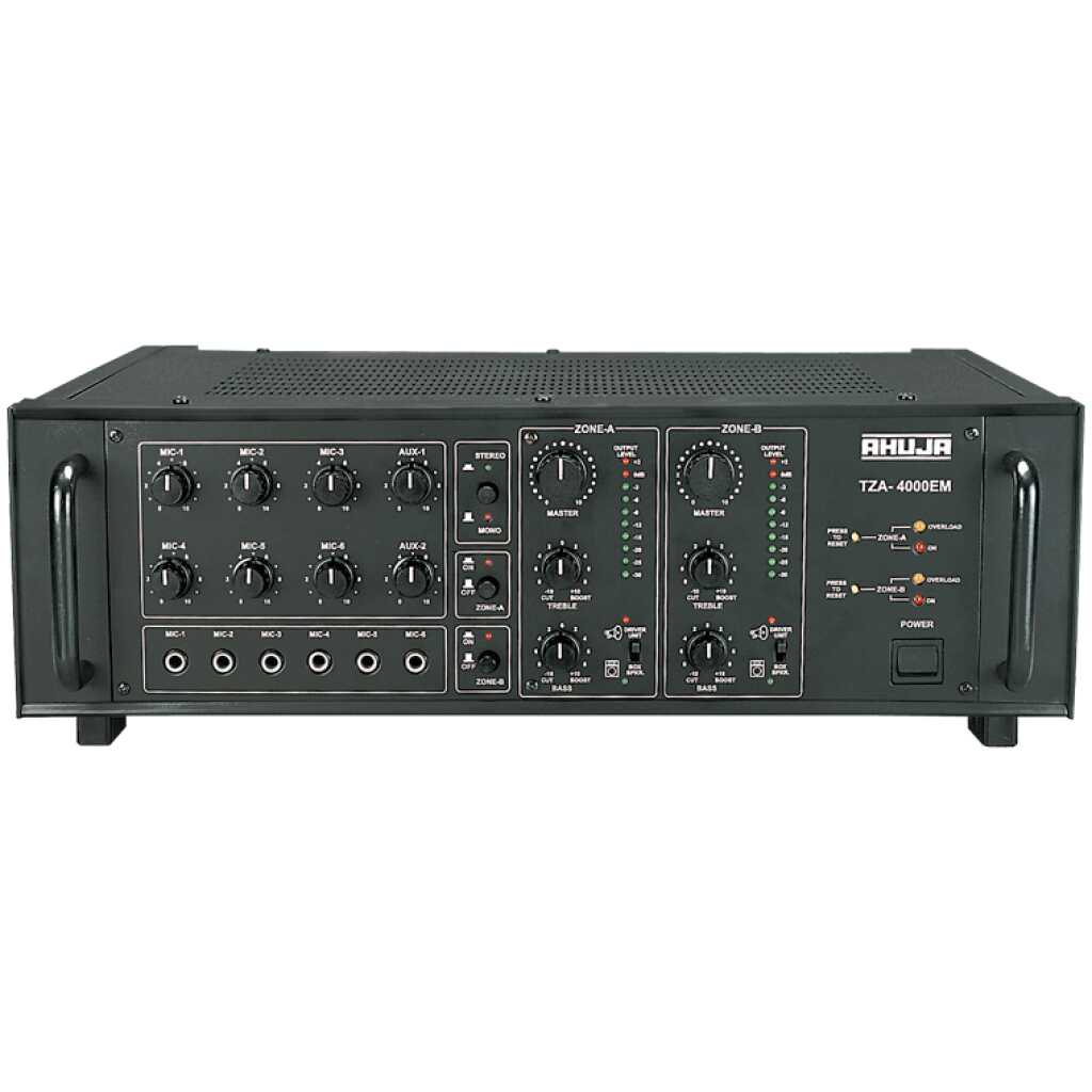 Ahuja TZA 4000Â®EM Mixer Amplifiers 400 Watts 2 ZONE MIXER AMPLIFIER