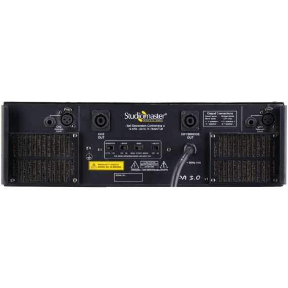 Studiomaster PA 3.0 Dual Channel Amplifier 1500 1500watts