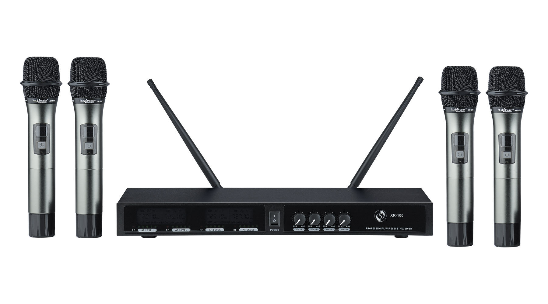 Studiomaster XR 100 4H UHF Wireless Microphone (Four Hand Microphones)