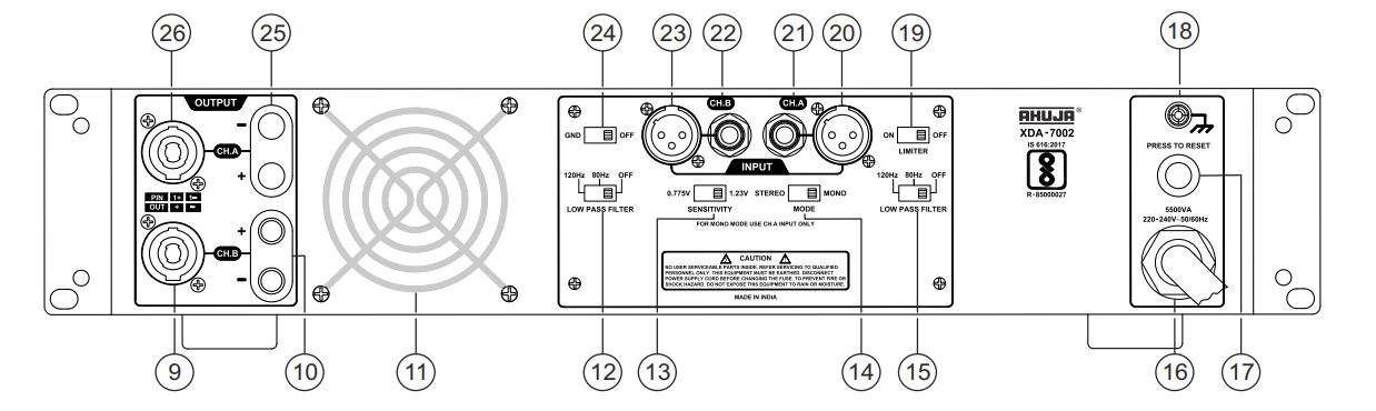 ぷぅページ Buy Ahuja XDA 7002 Class D Amplifier - 2400+2400 Watts