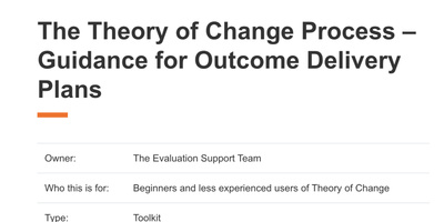 The Theory of Change Process – Guidance for Outcome Delivery Plans