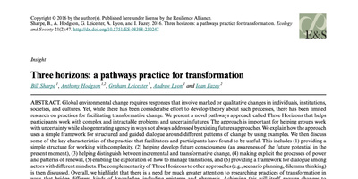 Three horizons: a pathways practice for transformation
