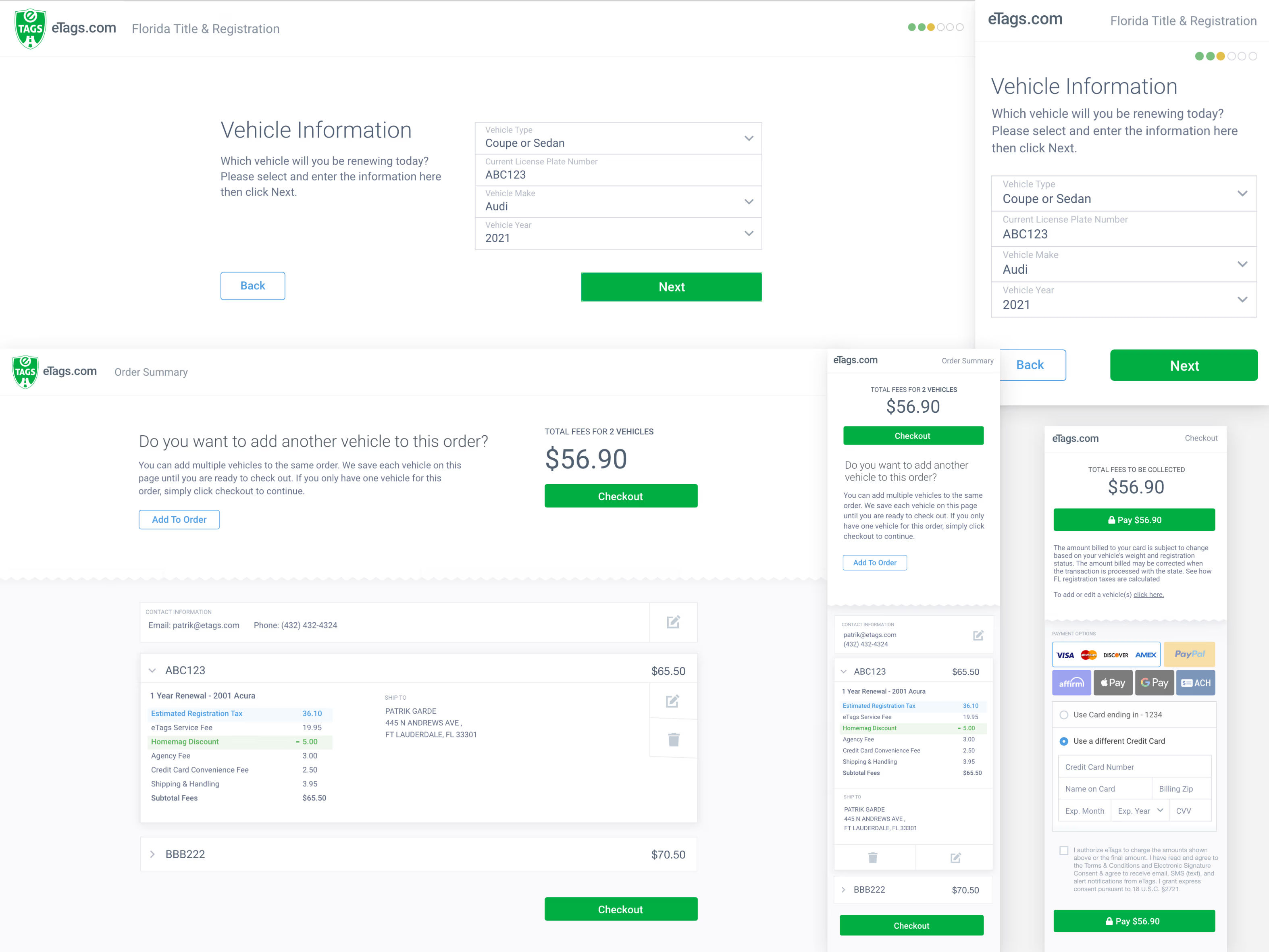 eTags web and mobile application
