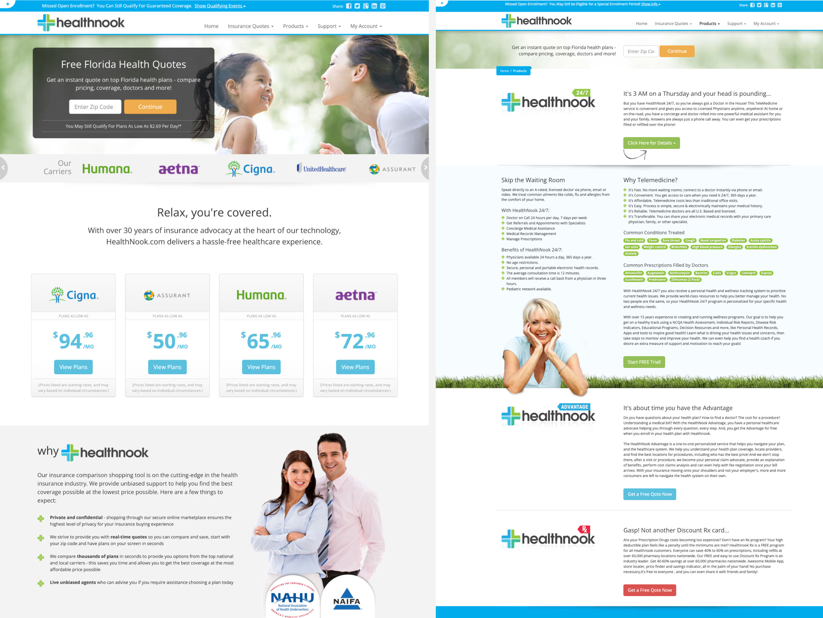 Healthnook marketing website