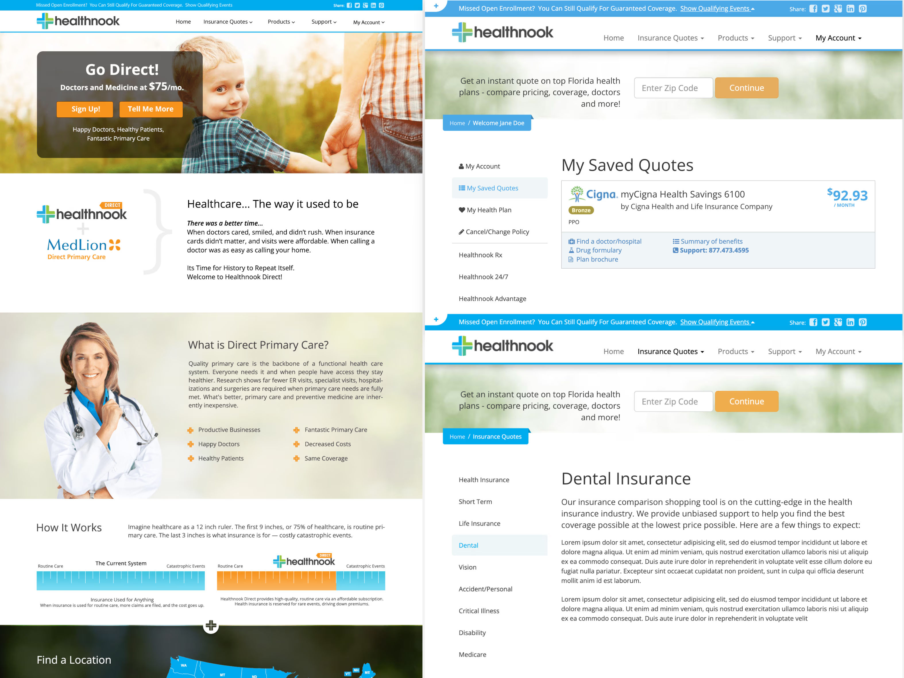 Healthnook marketing website