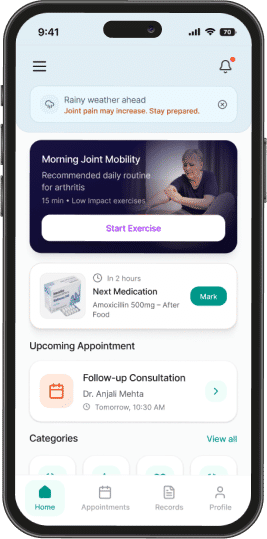 Healthcare app screen 2