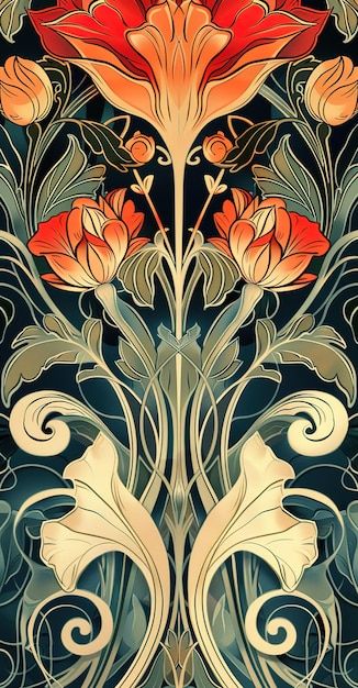 Art Nouveau Pattern example 3