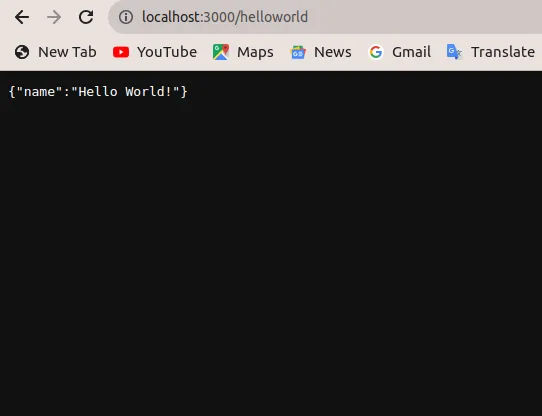 hello world output