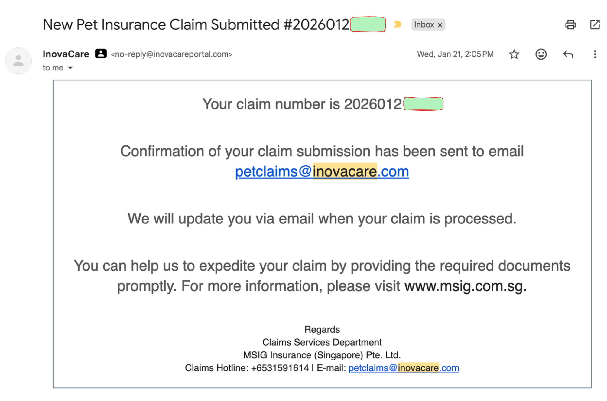 MSIG PawEasy Claim Form Screenshot 7