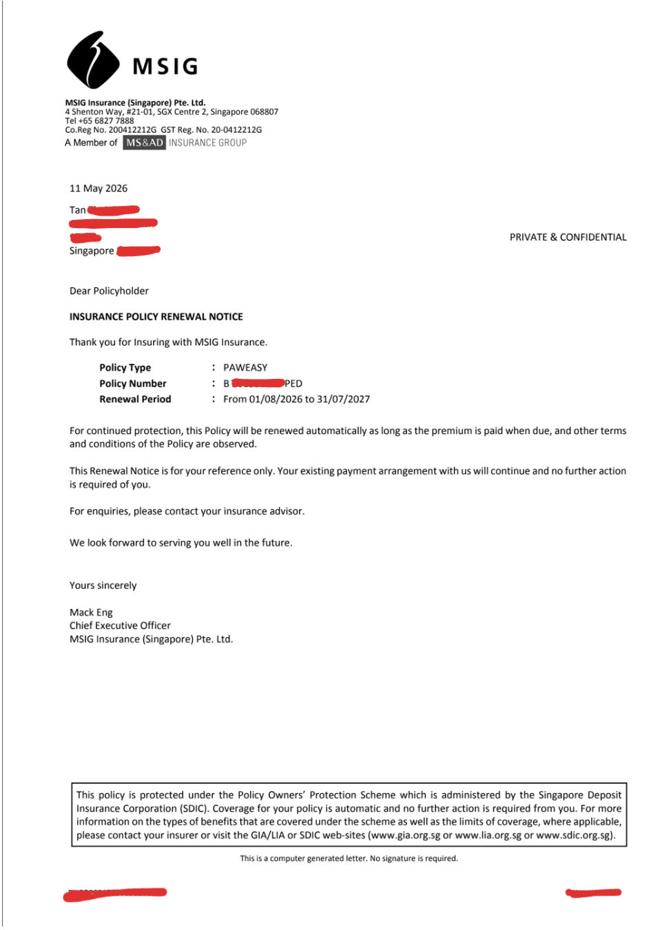 MSIG PawEasy Renewal Notice Screenshot 10