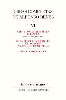 Obras completas, VI.  Alfonso Reyes